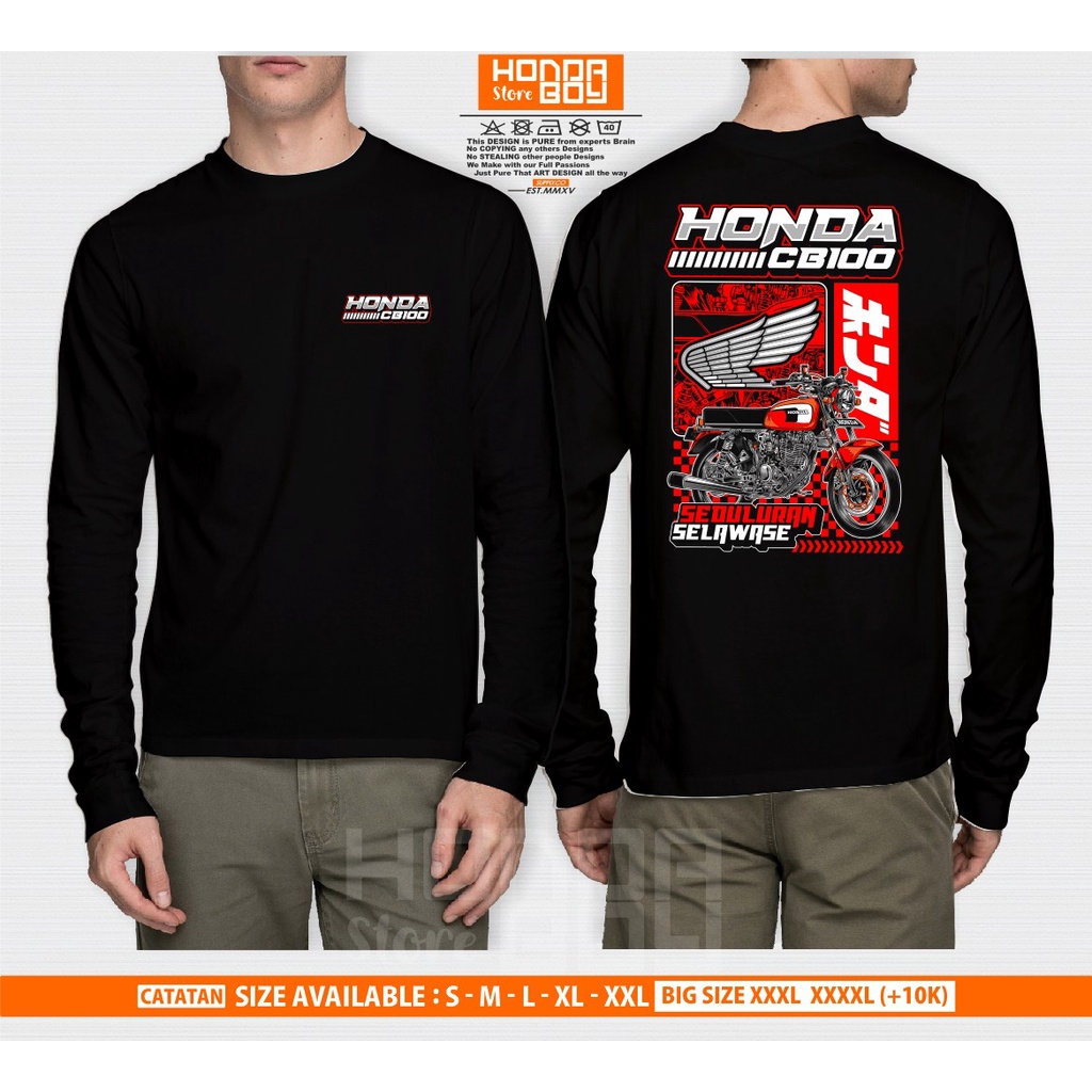 Kaos Baju Honda Cb 100 honda Gank Lengan Panjang Terlaris - Hondaboy