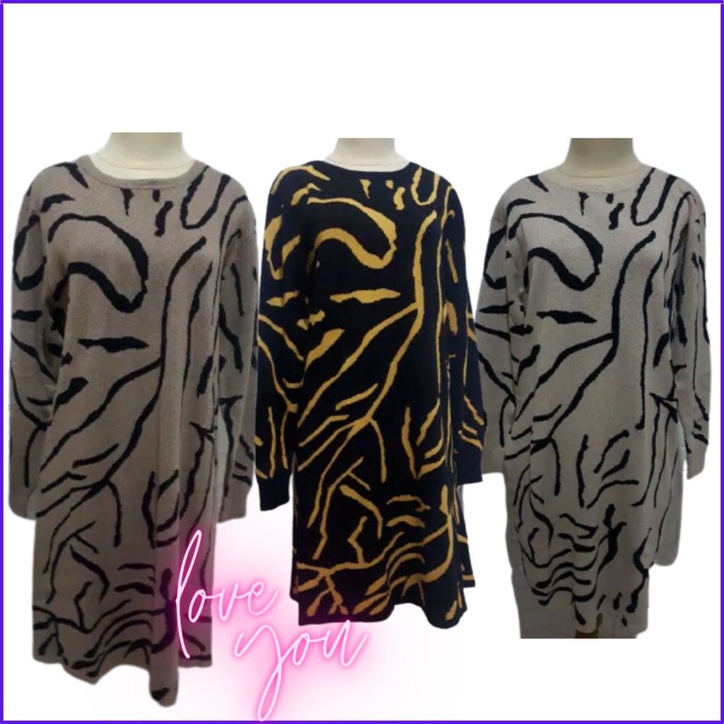 Tunik Rajut Wanita / Baju panjang Dress All size