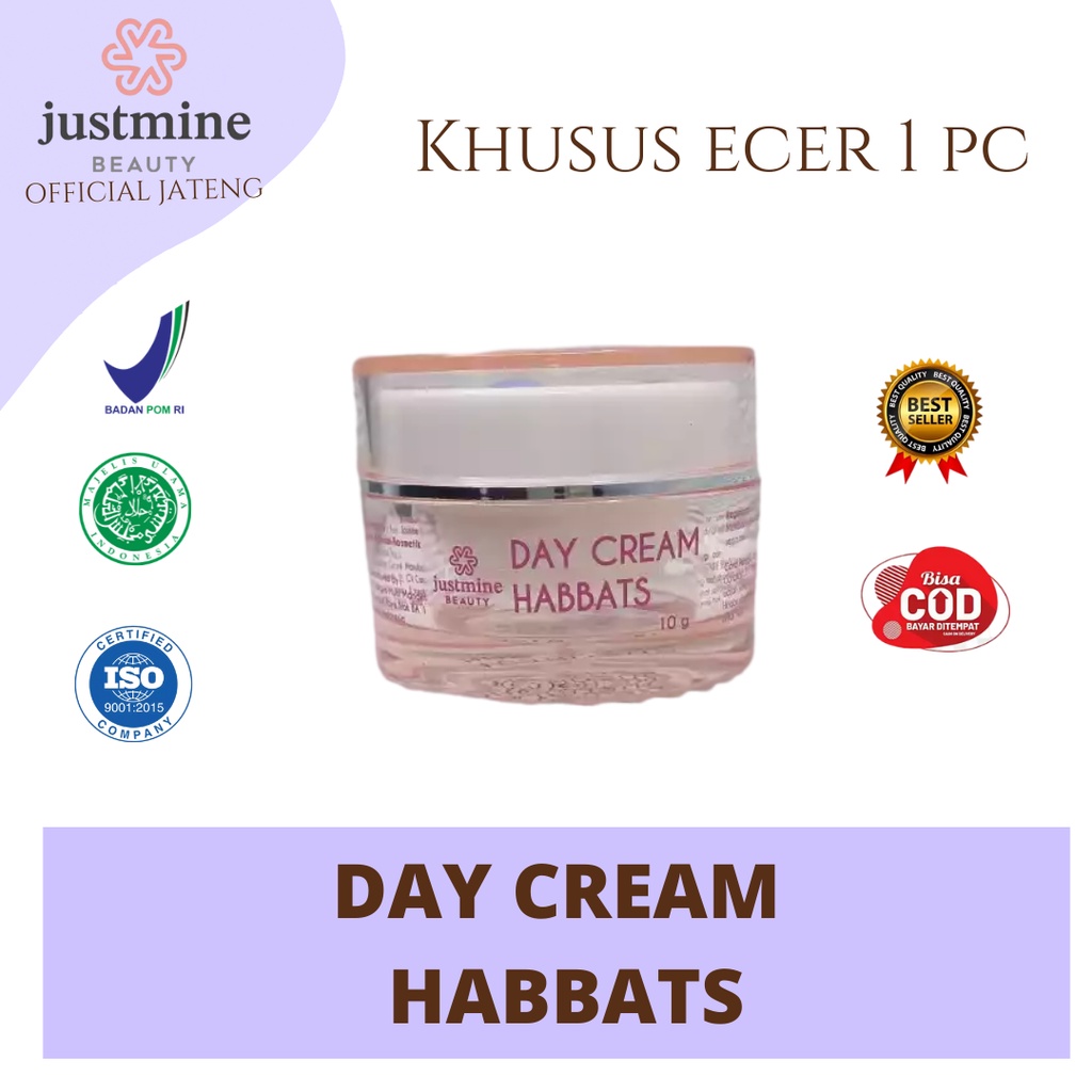 (BISA COD) DAY CREAM CREM KRIM SIANG PELEMBAB WAJAH GLOWING BPOM JUSTMINE BEAUTY ECER SATUAN