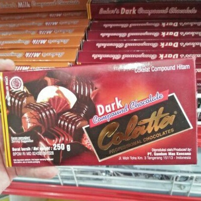 

Colatta dark compound coklat 250 gr DCC praline cokelat batang serbaguna