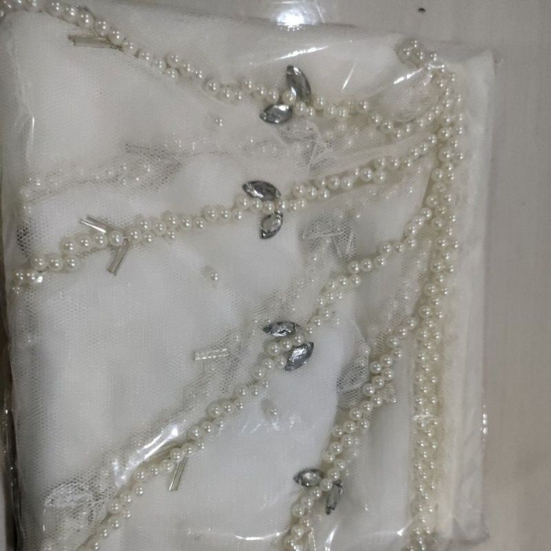 (NEW)slayer pengantin diamon/kerudung akad-Bw