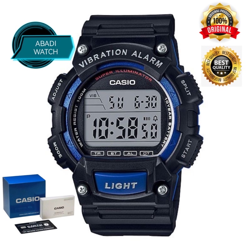 JAM TANGAN PRIA CASIO W-736H-2AVDF ORIGINAL, JAM TANGAN COWOK SPORTY DIGITAL ORIGINAL BUKAN BM