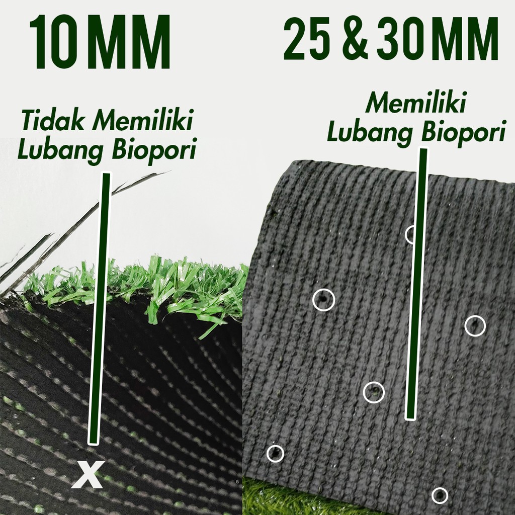 Karpet Rumput Sintetis Dekorasi Lantai Murah Meteran/Bisa Custome Ketebalan Rumput 10mm - 30 mm