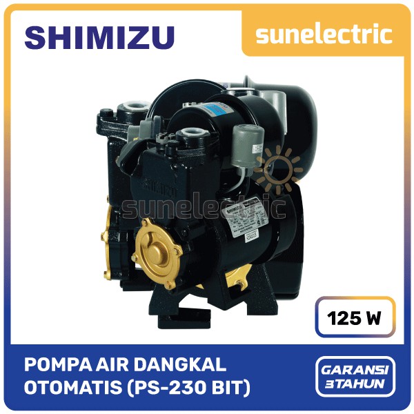 Shimizu PS-230 Pompa Air Dangkal (125 W) Daya Hisap 9 Meter Otomatis