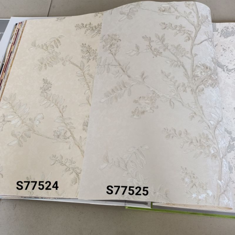 WALLPAPER DINDING MOTIF RANTING POHON SILVER GOLD EMAS