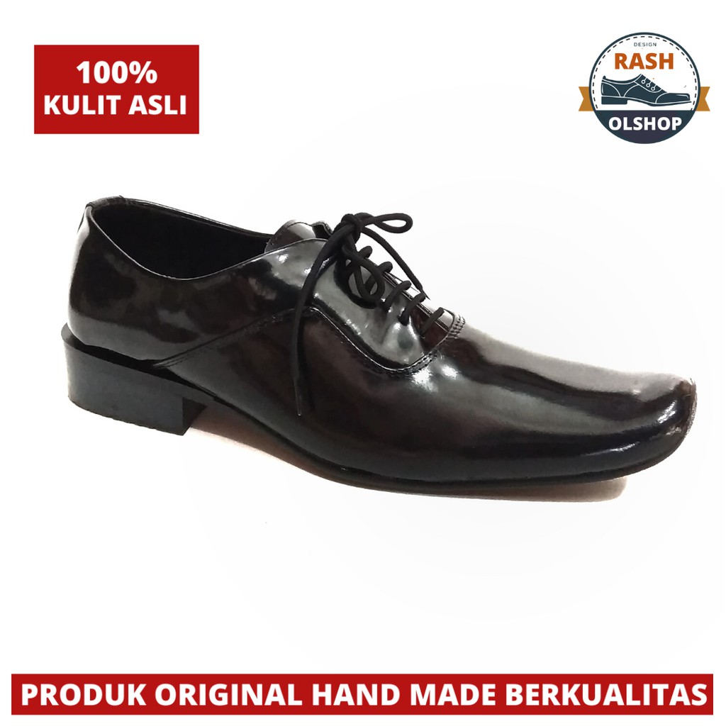 Sepatu Pantofel Pria Model Tali Full kulit Lak Pantopel lancip formal