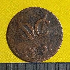 #12.VK. UANG KUNO / KOIN KUNO VOC BELANDA 1 DUIT TAHUN 1790