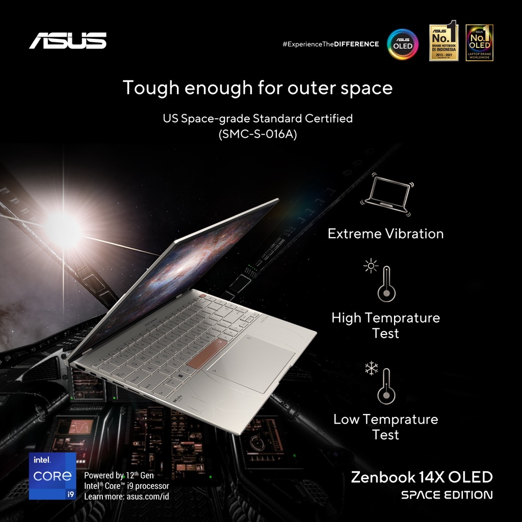 ASUS ZENBOOK 14X OLED SPACE EDITION UX5401ZAS - i7-12700H - 16GB - 1TB SSD - 14&quot;4K OLED - WIN11 - OFFICE HOME STUDENT