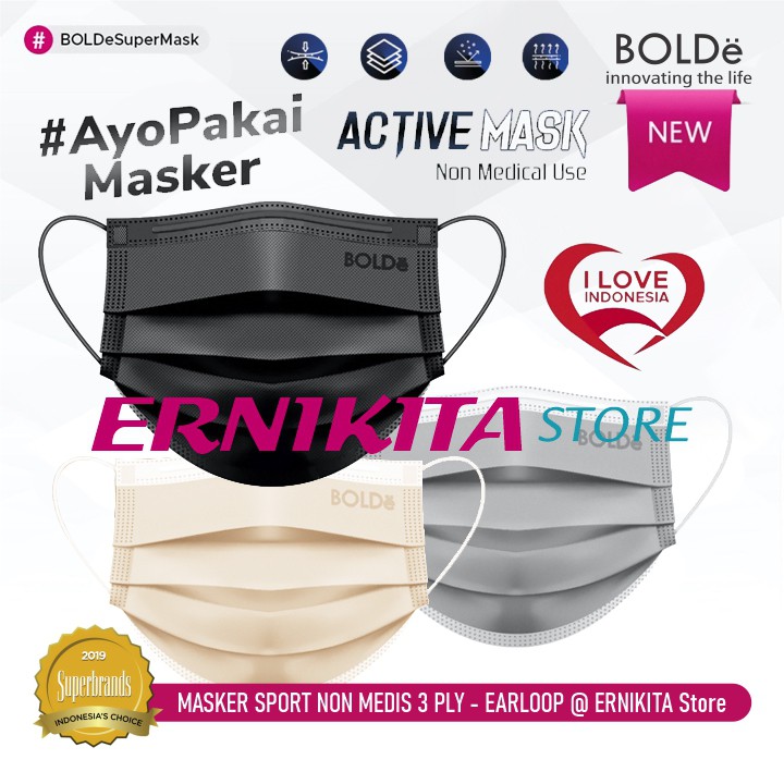 BOLDe ACTIVE MASK - Daily Masker Sport 3 Ply 50 Pcs