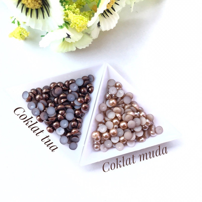 HALF PEARL 6mm Mutiara belah Mutbel Bahan decocase 4 gram bahan craft DIY