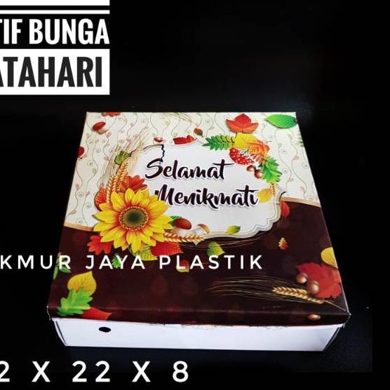 

Today!!!! [ DNM 22 - BUNGA MATAHARI ISI 5 PC ] DUS BOX NASI MOTIF BUNGA UKURAN 22 X 22 TANPA MIKA
