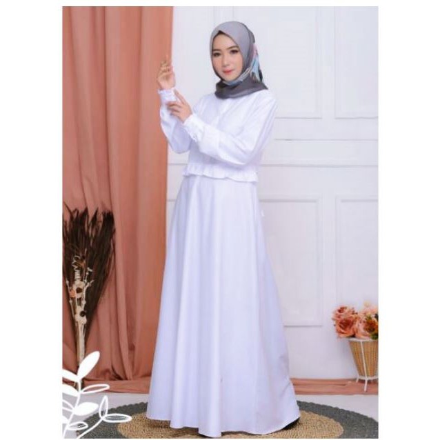 Best Gamis  Putih  Polos Gamis  Ikat Pinggang Gamis  Terbaru  