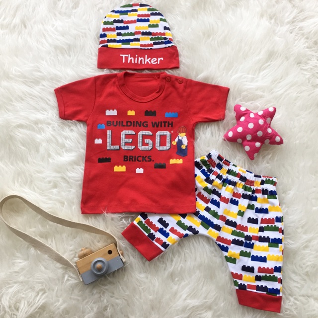 setelan anak laki laki setelan kaos anak lengan pendek setelan jogger balita 1 2 3 tahun 0 12 24 bulan DINO ROAR Tee set