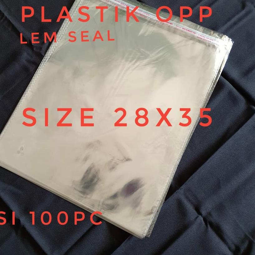 

Terbaik ISI 100 OPP LEM 28X35 KEMASAN PACKING BAJU PLASTIK BENING SEAL.,