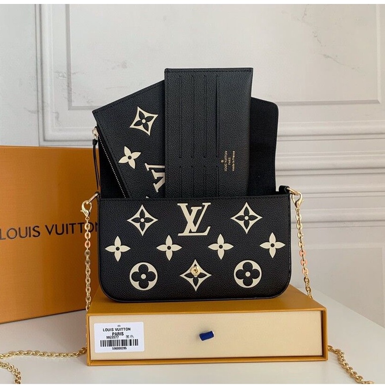 LV Louis Vuitton WOMEN'S MONOGRAM LEATHER BOX SHOULDER BAG