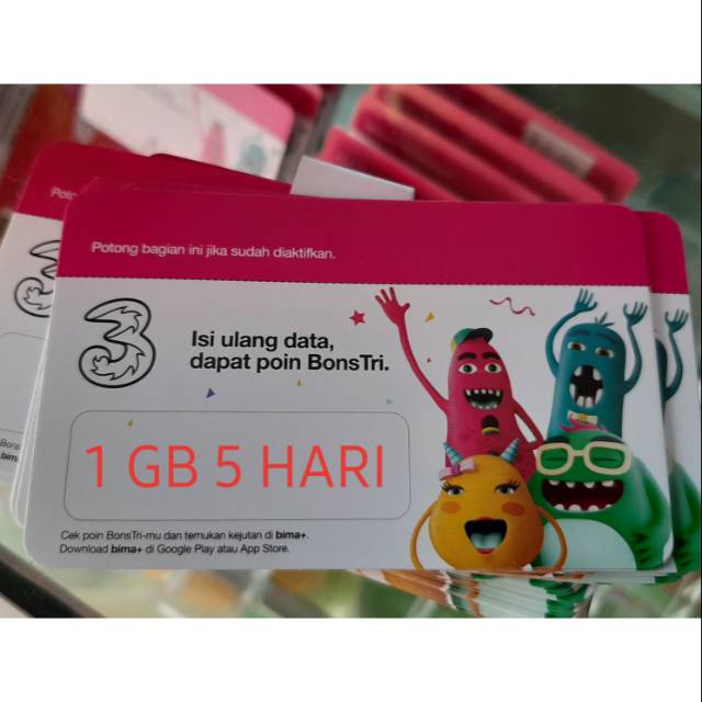 VOUCHER 3 THREE MINI 1 GB (FISIK)