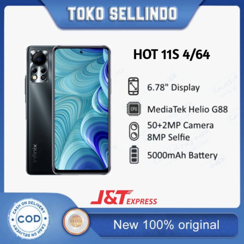 infinix Hot11s 4/64 NFC Ram 4gb internal 64gb Garansi Resmi