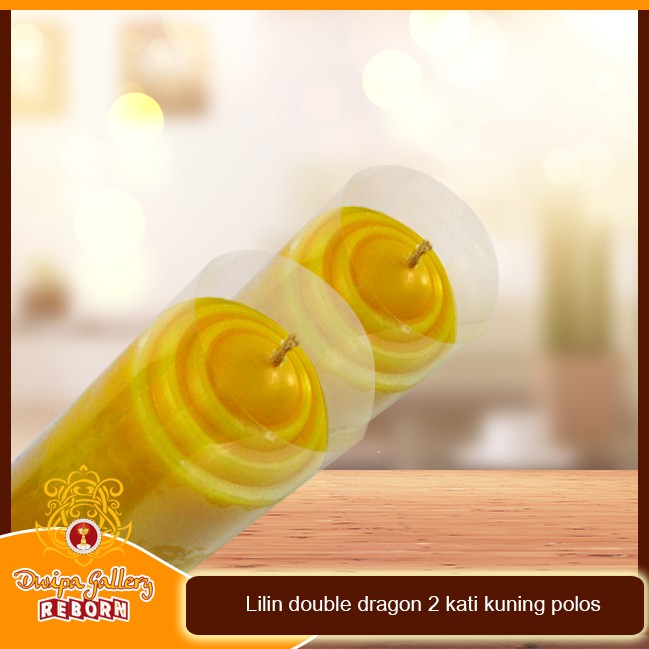 Lilin Puja Sembahyang Double Dragon 2 Kati Kuning Polos