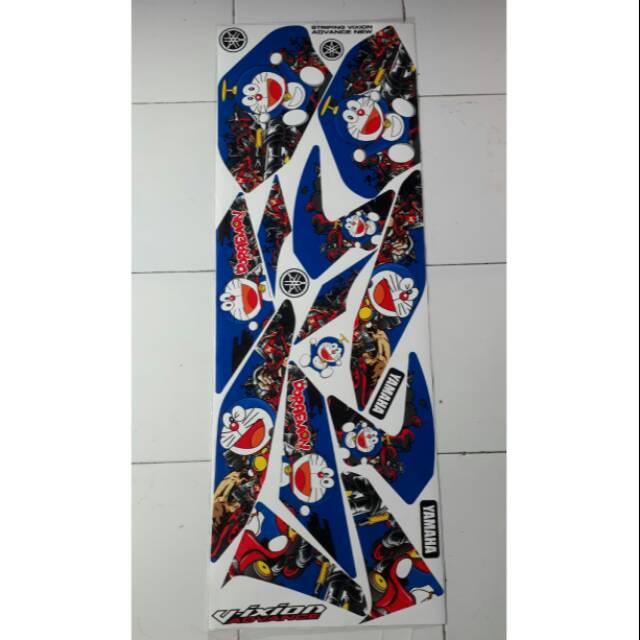 Striping sticker variasi yamaha vixion nva 2016 doremon biru