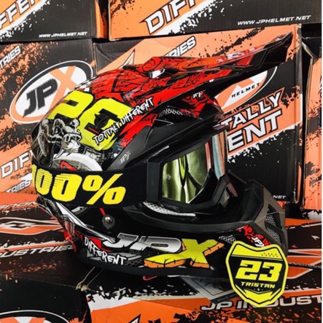 HELM JPX FULL FACE CROSS TRABAS + Google 100%