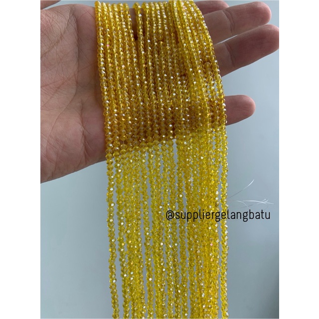 Crystal Ceko kilap 2mm yellow quartz kuarsa kuning bening kristal acc