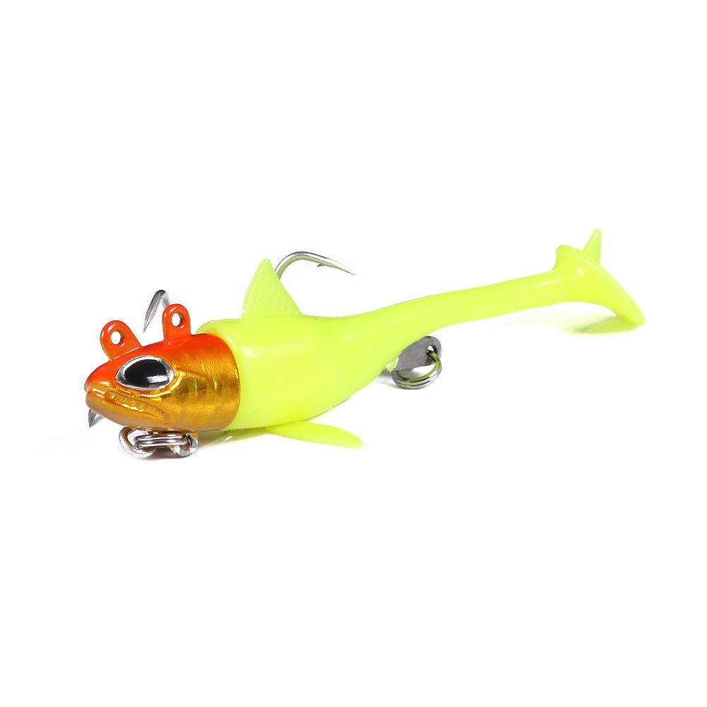 HENGJIA 1PCS 9 colors Soft Fishing Lure 10G 14G 21G 28G 35G 45G 55G Lead Head JIg Lure Silicone Bait T Tail