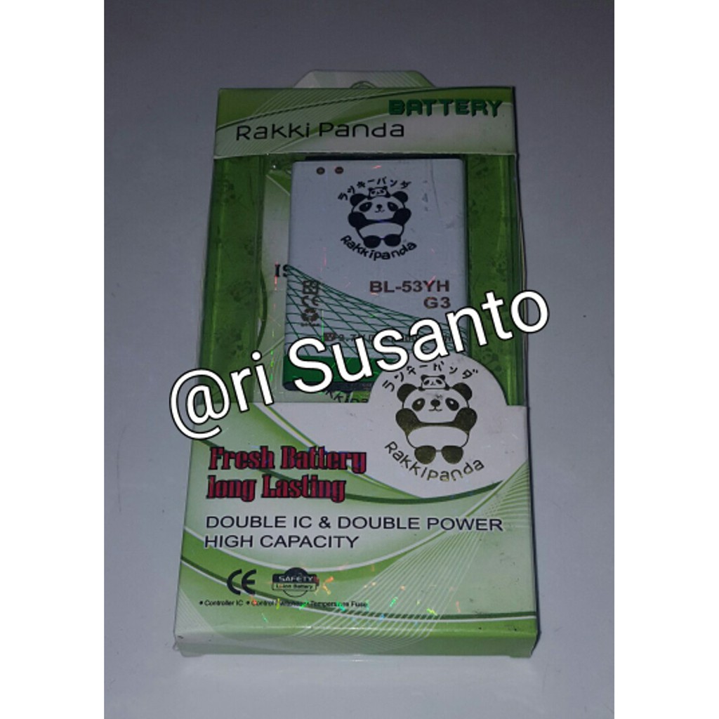 NEW  Baterai Rakkipanda LG G3, LG G3 Stylus, LG G3 Mini (BL-53YH) Double Power 6000mAh  NEW