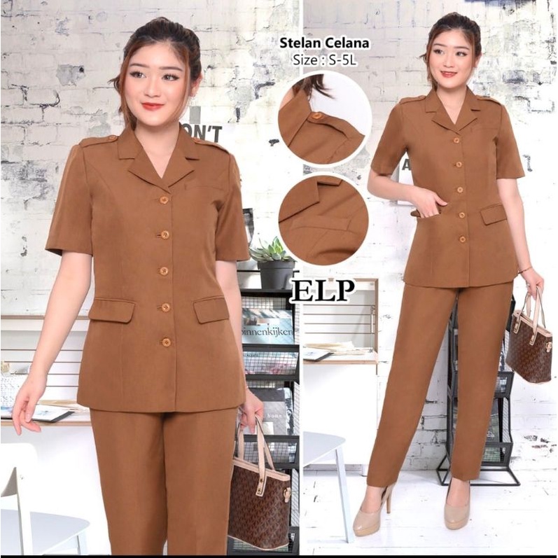 blazer pemda tua lengan pendek / seragam pemda tua lengan pendek / seragam pns wanita