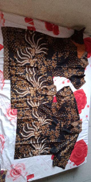 Qnunbatik Batik Keluarga/family Dress Terusan Alona Pola Burung Hitam