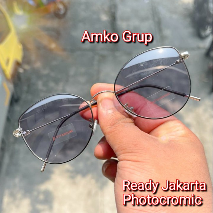 PROMO FREE BOX DAN LAP PHOTOCROMIC TERBARU 730 VINTAGE FRAME OPTIK WANITA PRIA ANTIRADIASI BLUERAY NEW