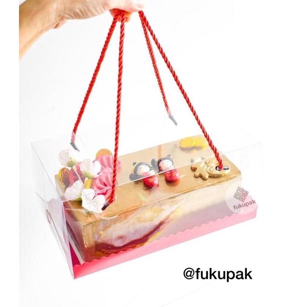 

➼Harga Termurah✲ Box Mika Tali 20 pcs| Clear Transparent Box | Kotak Hamper Bolu Gulung Brownies Roll Cake Lapis Loaf 81 ✯