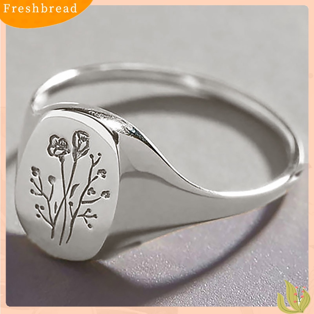 Terlaris Simple Women Rose Flower Engraved Ring Metal Engagement Circlet Jewelry Gift