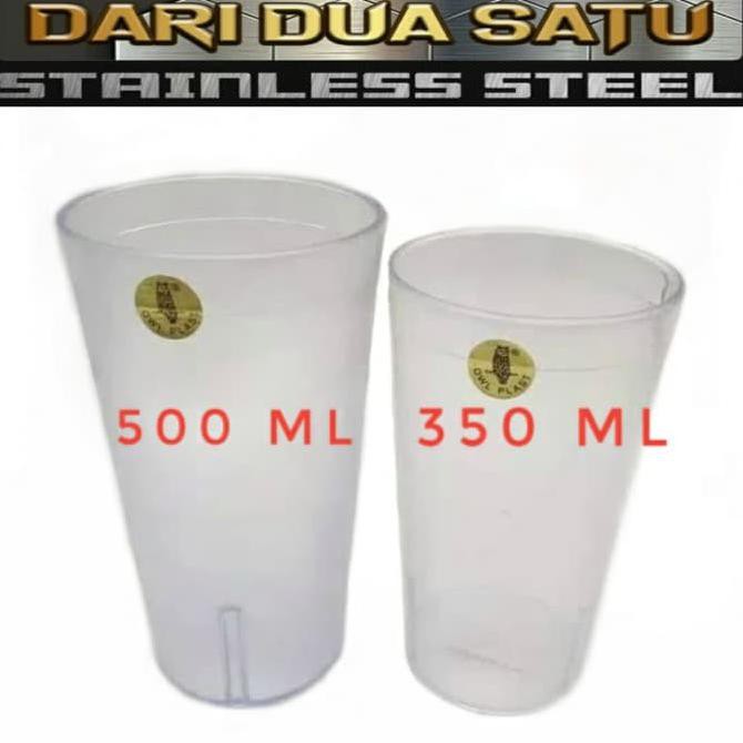 Gelas Akrilik Owl 500ml / Gelas Plastik Anti Pecah / Gelas Bening