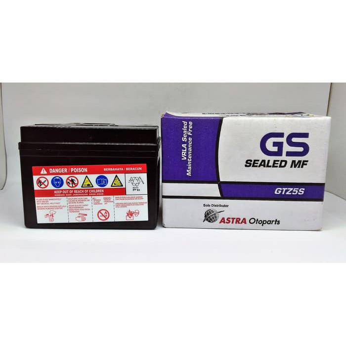 Aki Accu Kering GS Astra GTZ5S 12V 35Ah utk Matic Sport Bebek