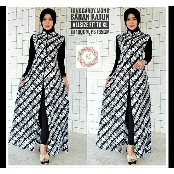 Long Cardy Batik Kekinian Bahan Katun Halus Simpel Elegan Cocok Untuk Segala Acara Harga Murah