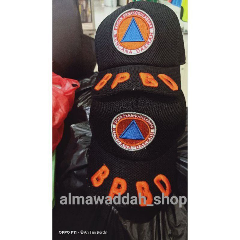 topi jaring BPBD bordir timbul