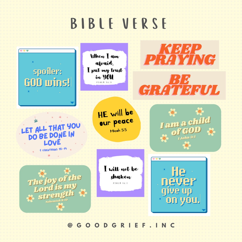 

Sticker Pack Bible Verse (10pcs) | stiker cutting murah