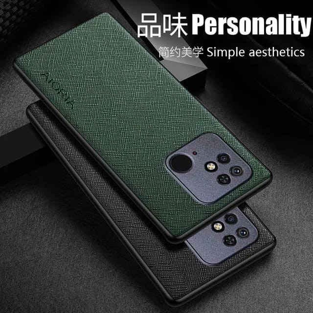 REDMI 10C / 10A / 9C COVER SOFT CASE CANVAS CROSS PATTERN AIORIA SILICONE SOFTCASE - BLACK