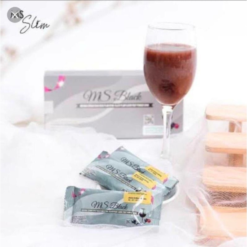 

MS Glow Ms Slim By MS Glow Ms Black 16 Sachet 300 Coklat