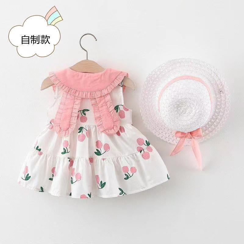 DRESS+TOPI IMPORT/DRESS ANAK PEREMPUAN 1thn-4thn SKU0009