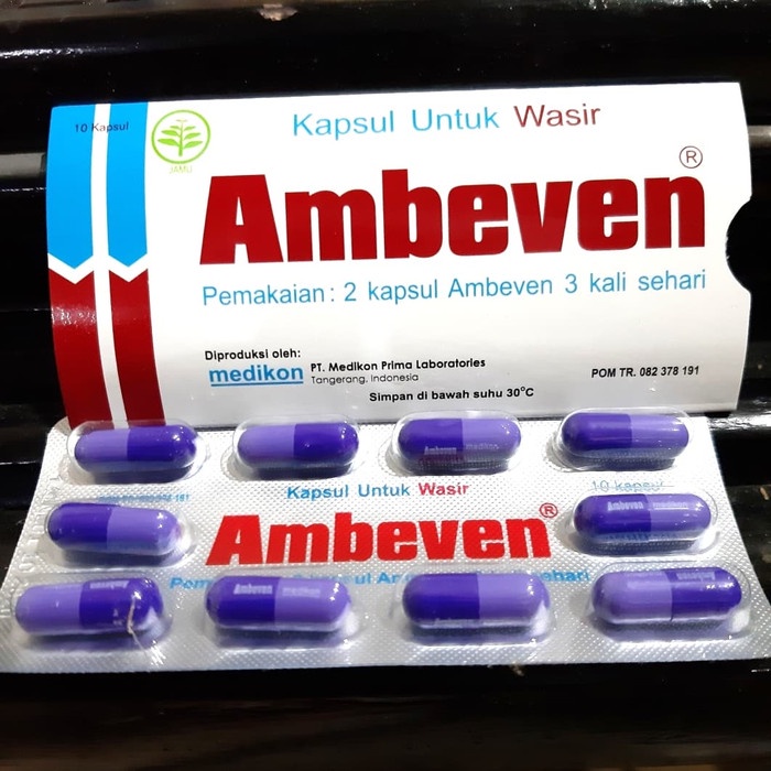 Ambeven 1 Blister Isi 10 Kapsul - Obat Wasir - Ambeien