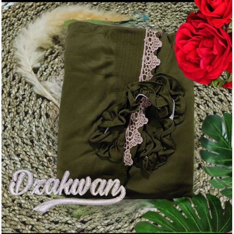 Jilbab instan syar'i sajidah jumbo jersey renda-H.Army
