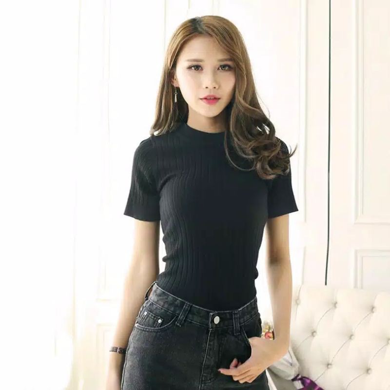 Daleman rajut inner Topline Sweater Rajut Wanita tangan Pendek