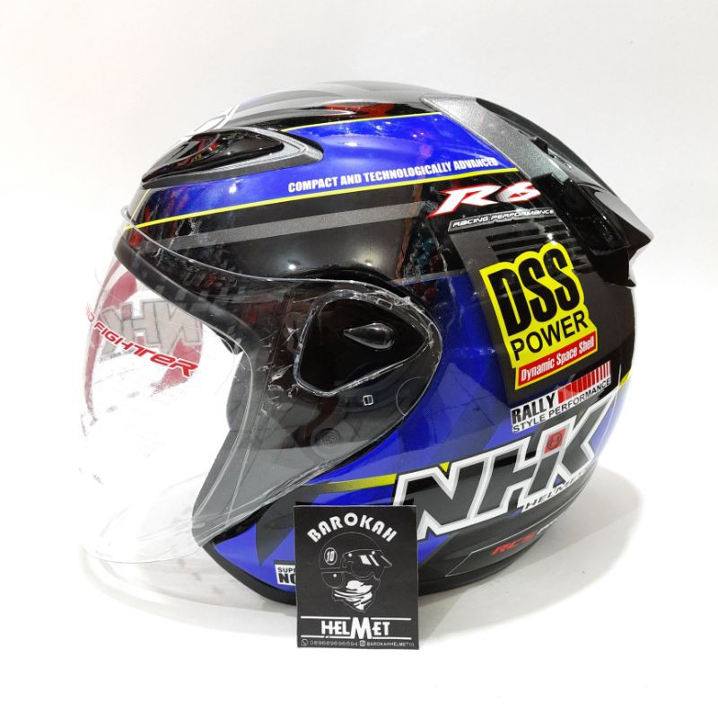 Helm nhk r6 motif rally 2 black blue