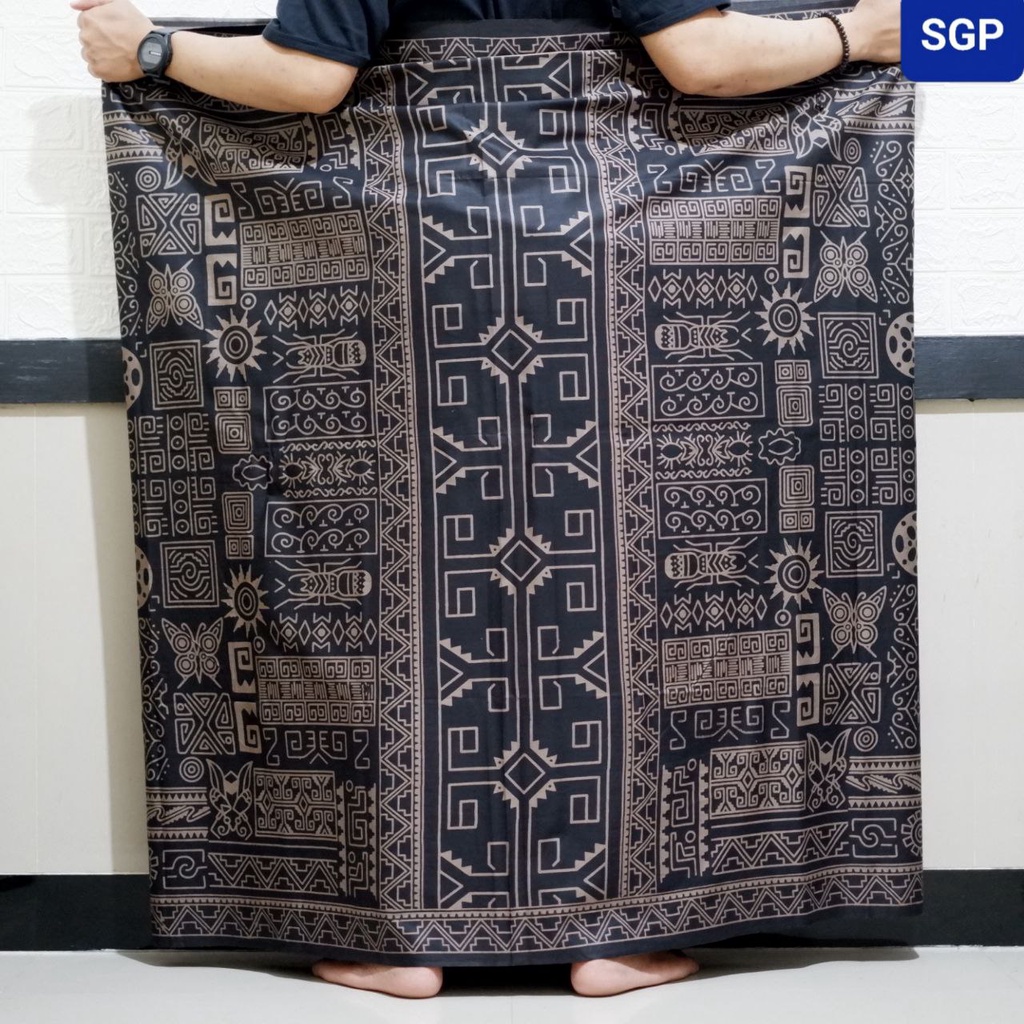 COD SARUNG BATIK ETNIK UKIRAN DAYAK CHOKELAT SERIES TERBARU