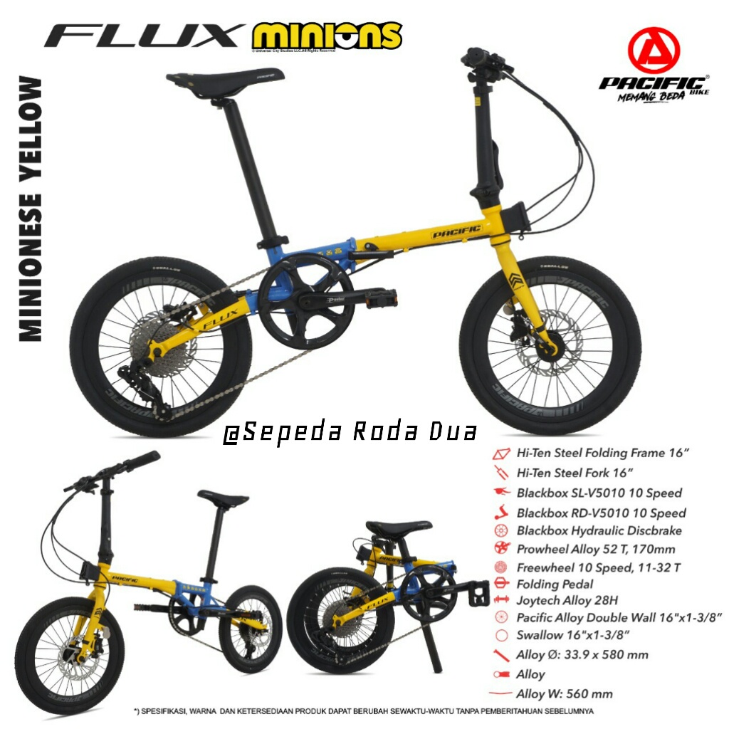 Sepeda Lipat 16" Pacific Steel Flux Minions