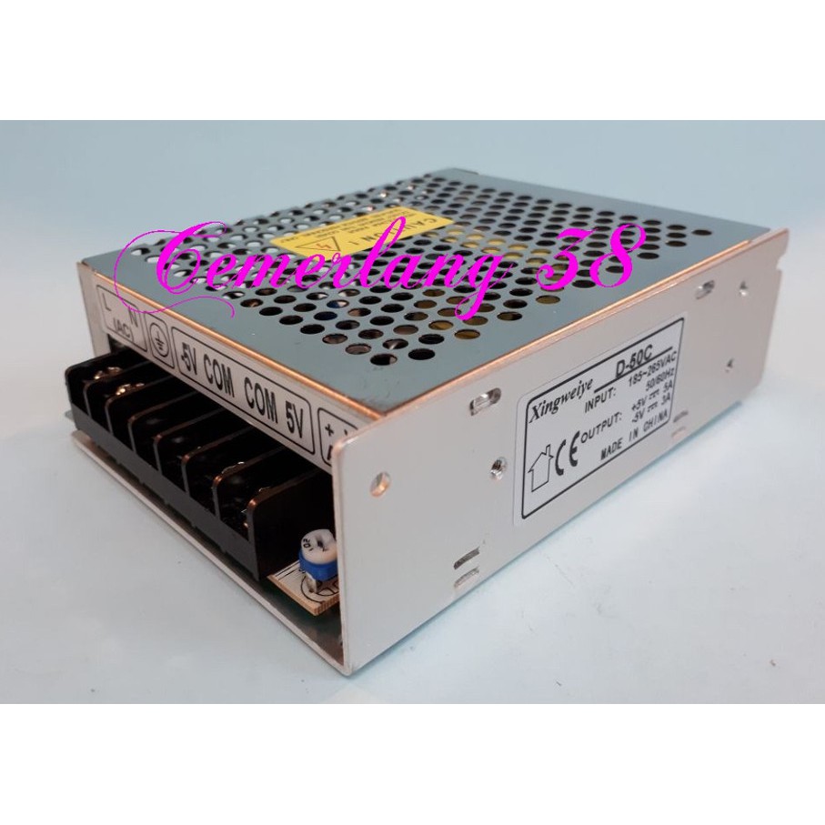 PD D50C Double / Dual Output Switching Power Supply +5V 3A -5V 3A