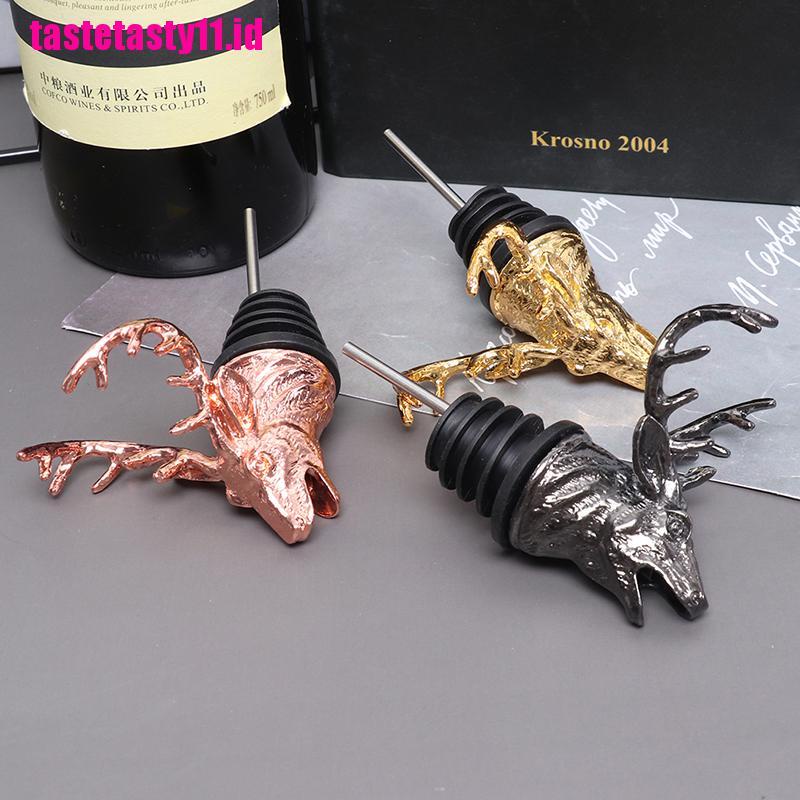 Stopper Botol Wine Bentuk Kepala Rusa Bahan Zinc Alloy Untuk Bar