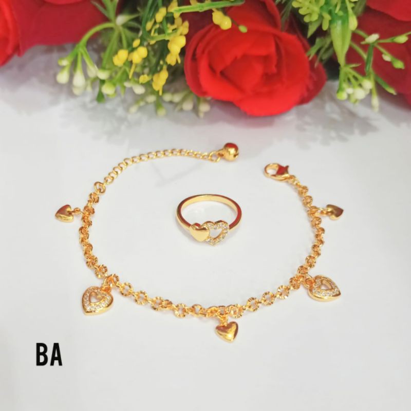 Gelang Dewasa Nori Jurai mata FREE cincin variasi motif perhiasan wanita korea (COD)