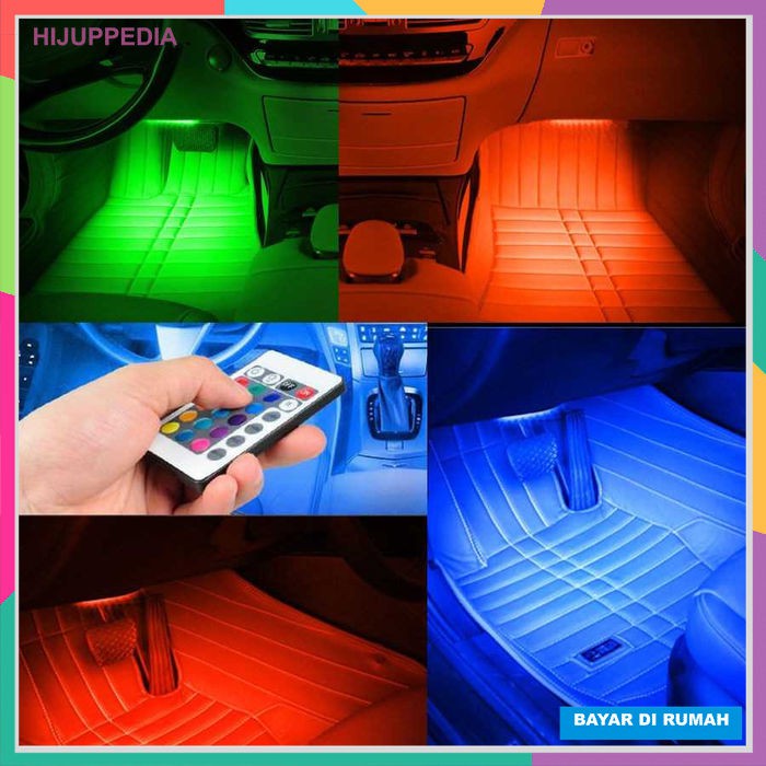 Universal LED Kolong Dashboard RGB  Lampu Kabin Interior Mobil Remote RGB Warna Warni